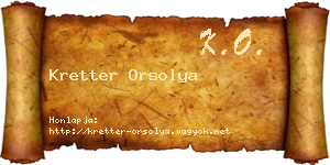 Kretter Orsolya névjegykártya